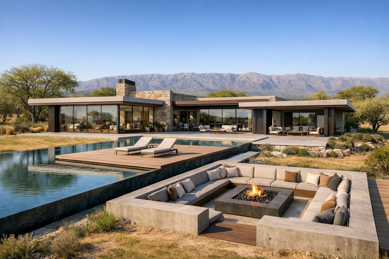 Casa de lujo sustentable con diseño de autor en las sierras de Córdoba, Línea Black de Arqui arquitectura premium.